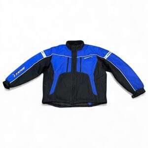 Joe Rocket Polyester Riding Jacket Blue Black Men's Size XL Full Zip Embroidered